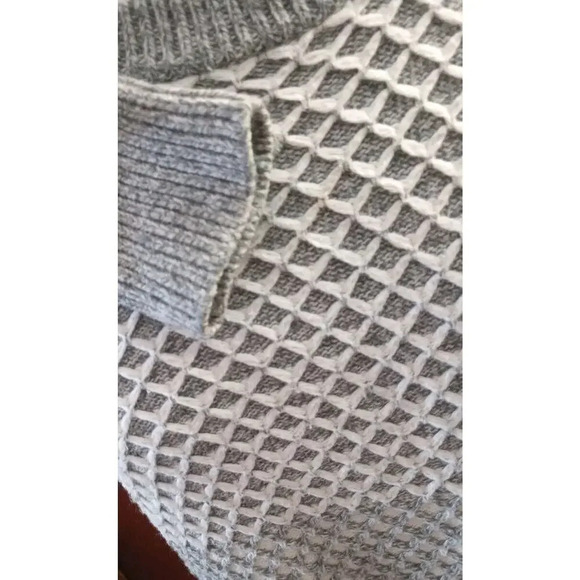 Madewell Geo-Block Pullover Sweater Women's Textured Gray Size S - Picture 3 of 8